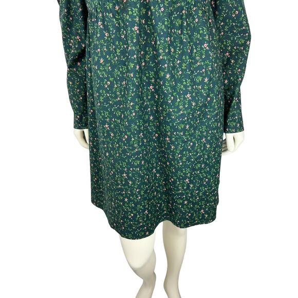 Reformation Green Floral Print Kenzi Dress Size 12 Puff Sleeve Babydoll Mini - Picture 5 of 12
